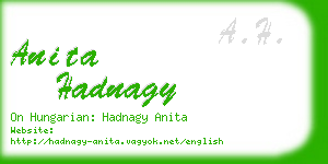 anita hadnagy business card